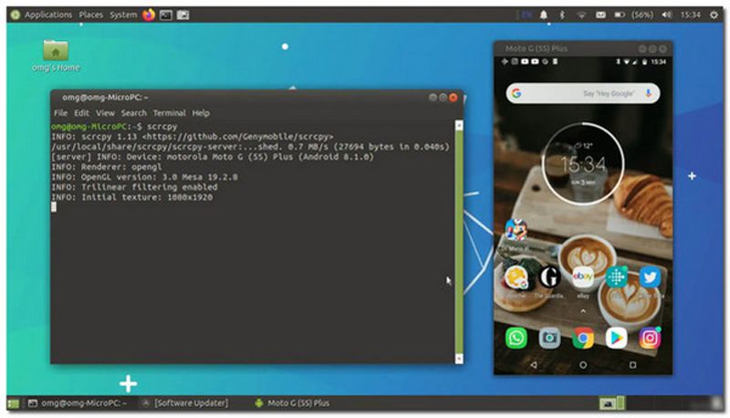 Scrcpy Mirror Android na PC