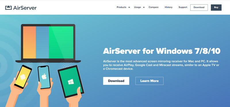 AirServer-sivusto