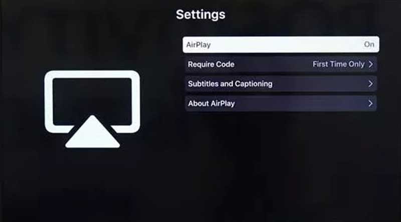 在智能電視上打開 AirPlay