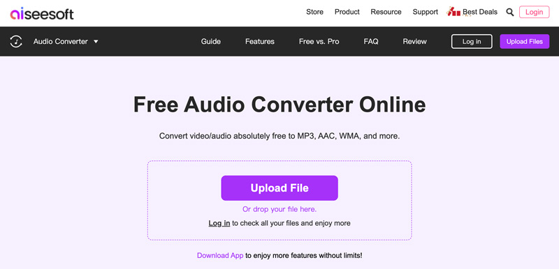 Aisee ingyenes online audio konverter