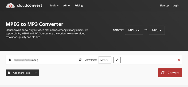 Konverter MPEG til MP3 Online CloudConvert