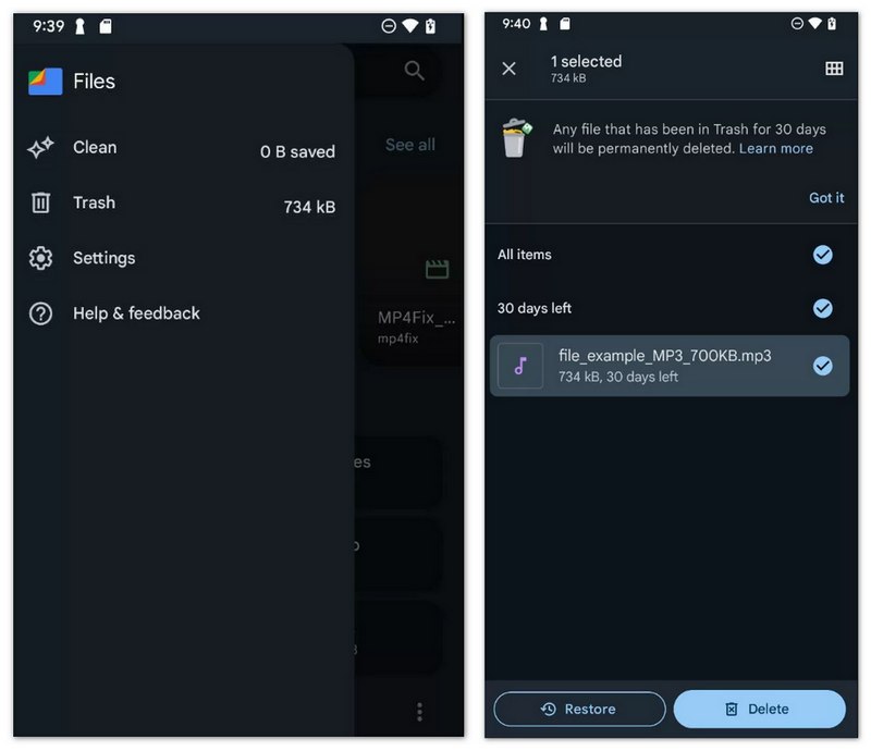 Recover Lost Music in Android File Manager