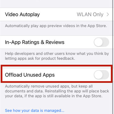 Offload Unused Apps