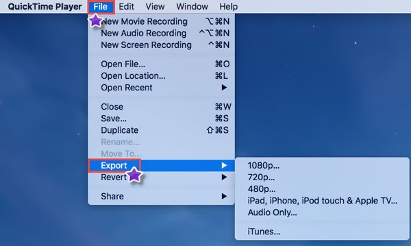 Export QuickTime do MP4