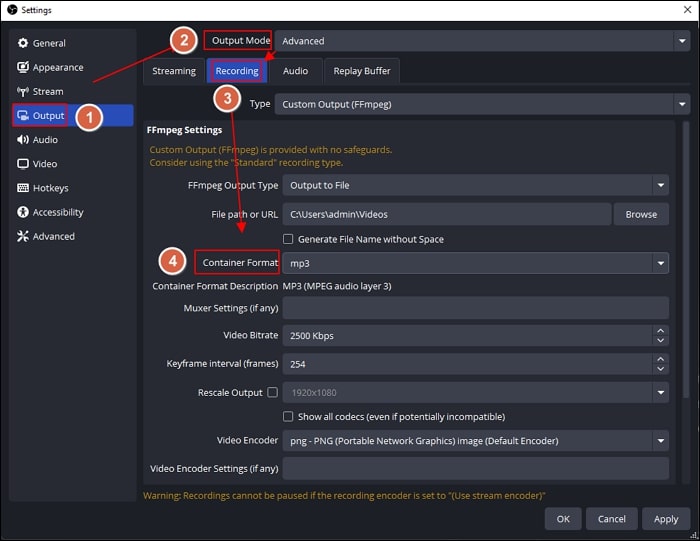 OBS Record MP3 Audio