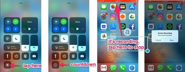 iPhone skjermopptaker ios11