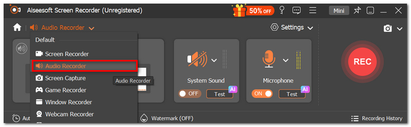 Choose Audio Recorder