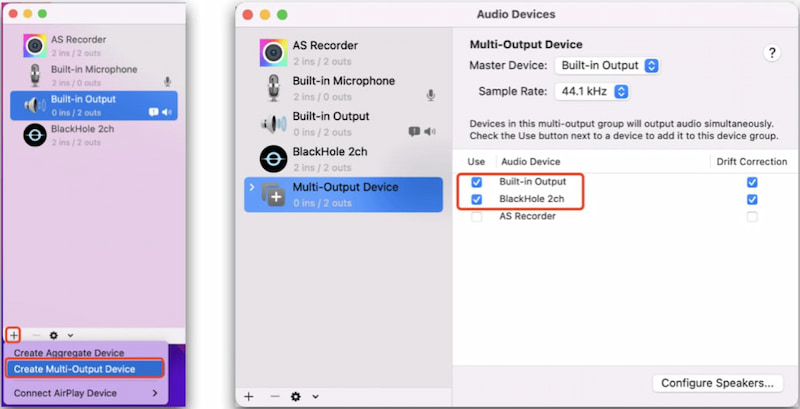 Create Multi Output Device