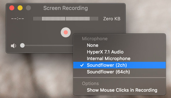 Nahrávejte zvuk počítače Mac pomocí QuickTime