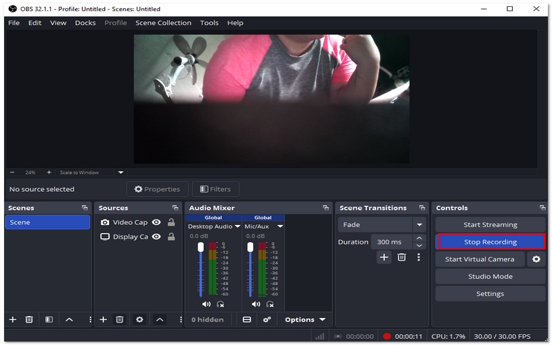 Click Stop Recording
