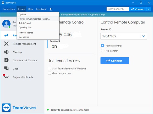 convert teamviewer trial to free