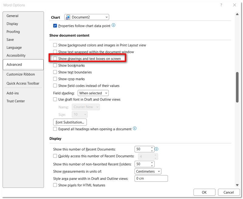 Check And Uncheck Document Content