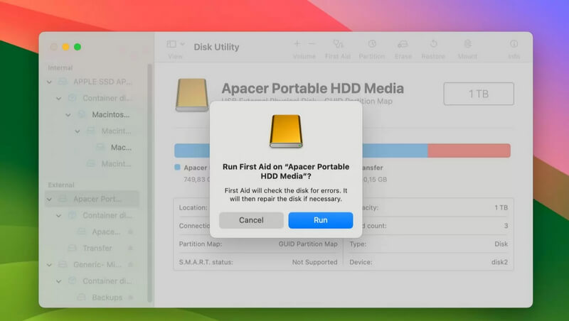 First Aid Recover External Hdd