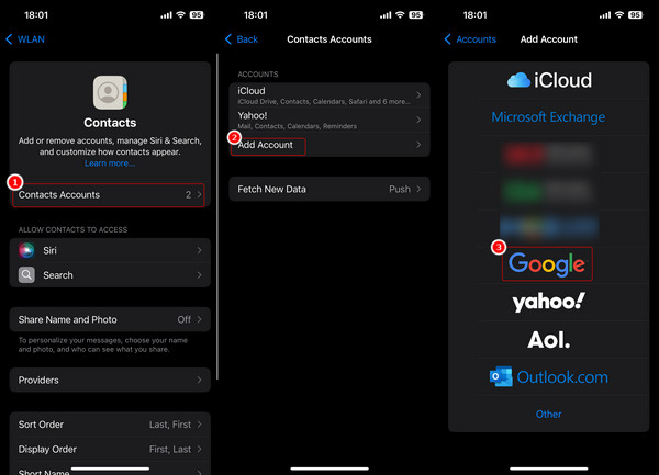 Recover Contacts By Google