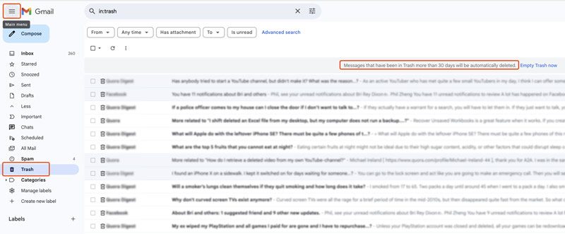 Go To Trash In Gmail Web