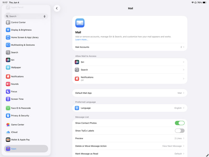 iPad Mail Email Accounts