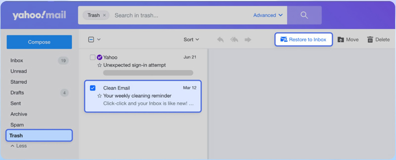 Recover Deleted Emails From Yahoo Trash
