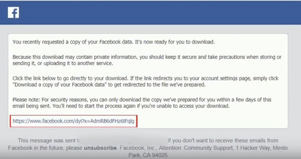 Recupera i video di Facebook cancellati con le impostazioni di archiviazione