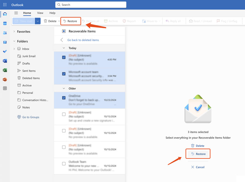 Recove Deleted Folders In Outlook From Recoverable Items