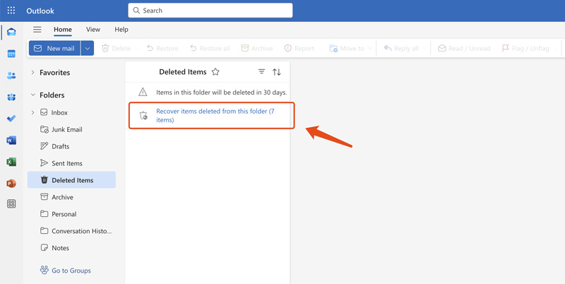 Recover Items Deleted From This Folder In Outlook