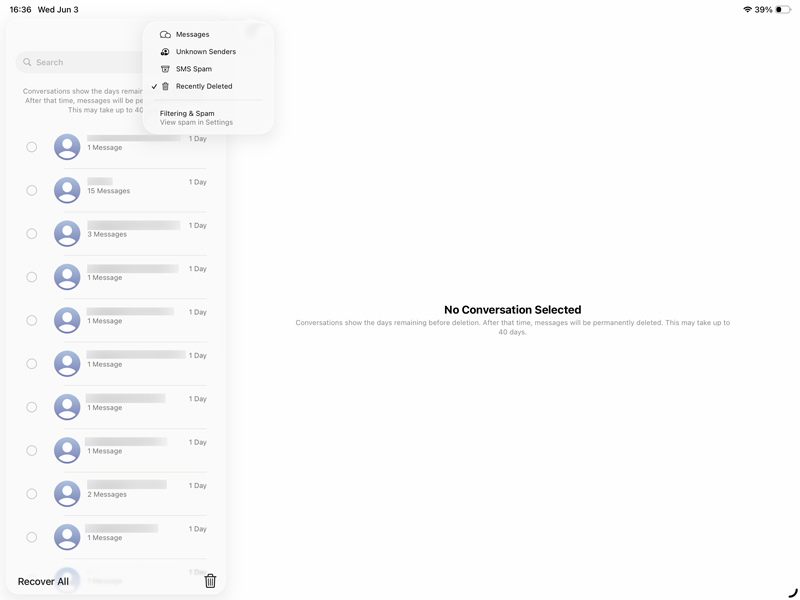 Recover Deleted Messages On iPad Recently Deleted