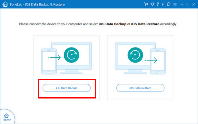 Válassza az iOS Data Backup lehetőséget