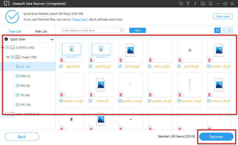 Select Files and Restore