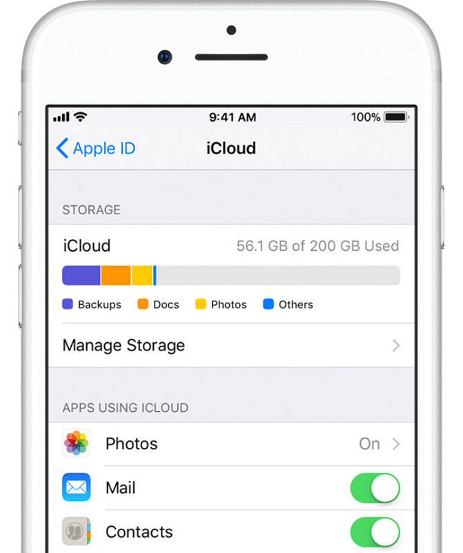 iOS 版 iCloud