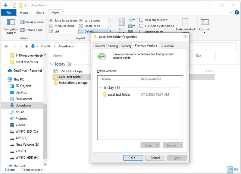 Restore Deleted Excel Files From Previous Versions