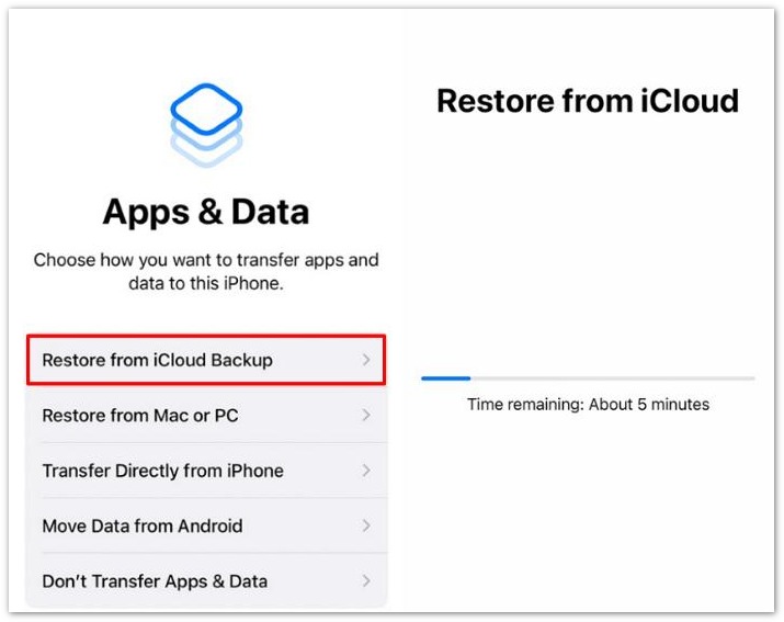 Restore From Icloud Backup Process