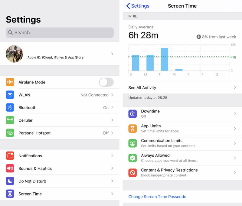 Change Screen Time Passcode on iPhone