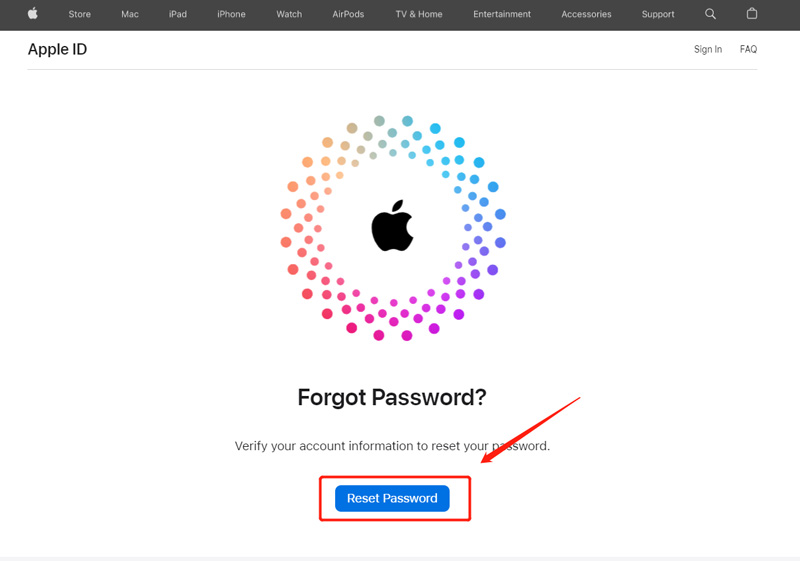 Reset het Apple ID-wachtwoord op de iForgot-website