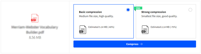 Selecteer basiscompressie