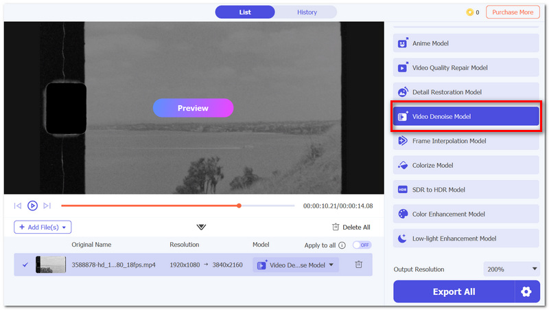 Choose Video Denoise Model