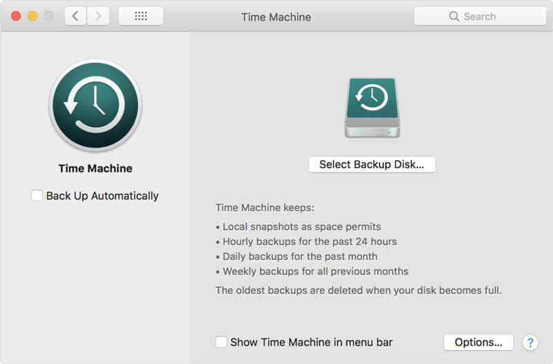 Zálohujte Mac s Time Machine