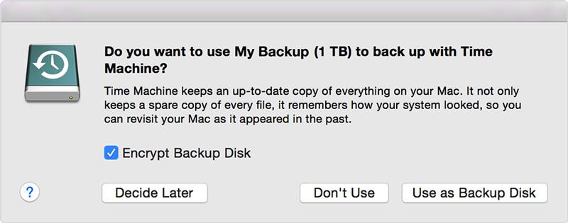 Velg Backup Disk