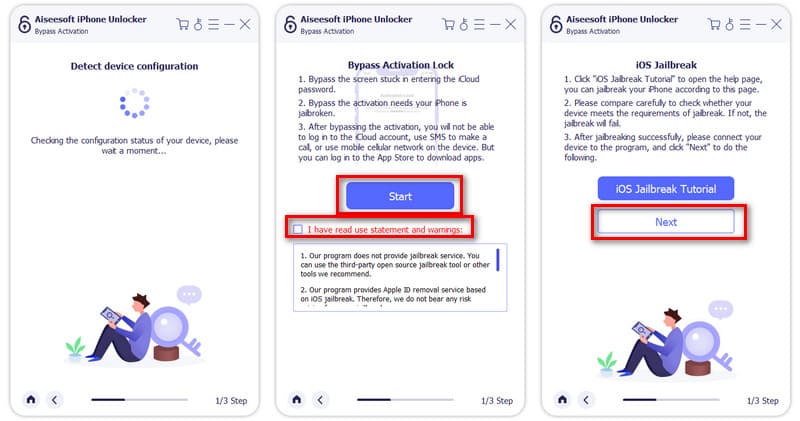 Startknapp för Aiseesoft iPhone Unlocker