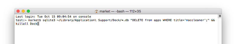 Delete App Terminal