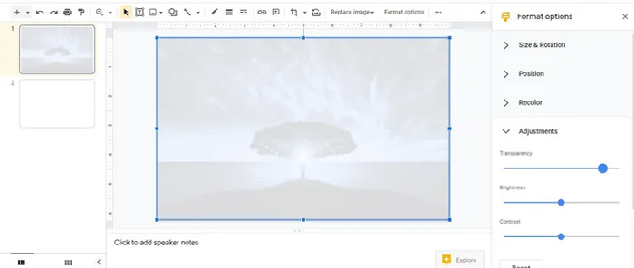 Google Slide Remove Background
