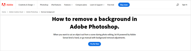 Gratis proefversie van Adobe Photoshop starten