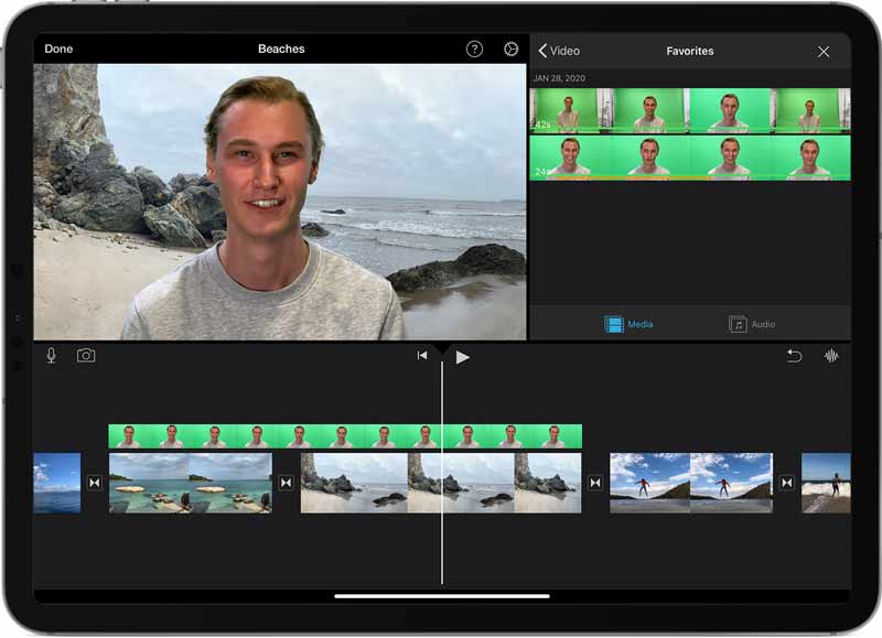 iMovie Tijdlijn Groen scherm