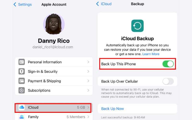 Back Up iCloud