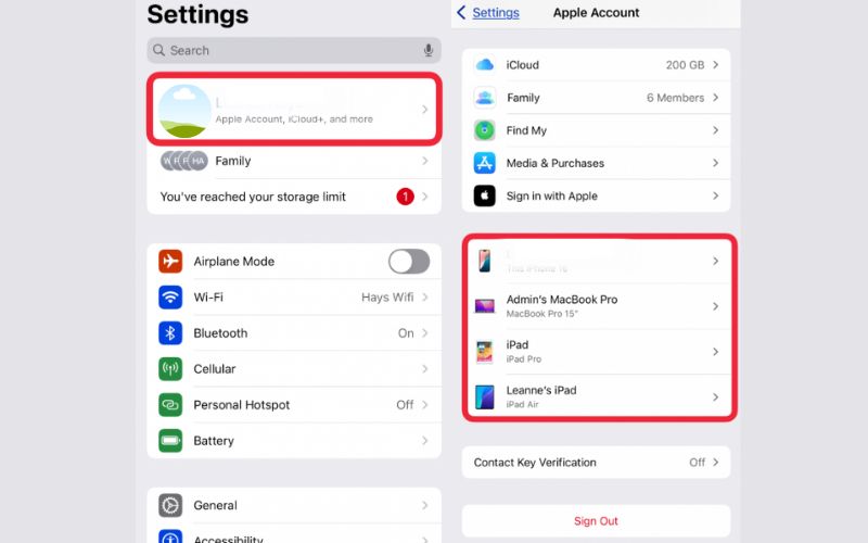 Remove iCloud Via Settings
