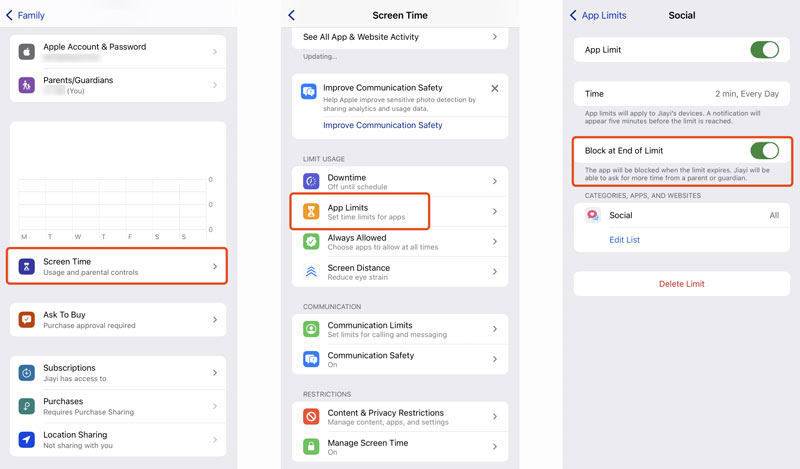 Screen Time Block At End of Limit