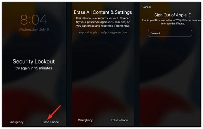 Erase iPhone from Lock Screen
