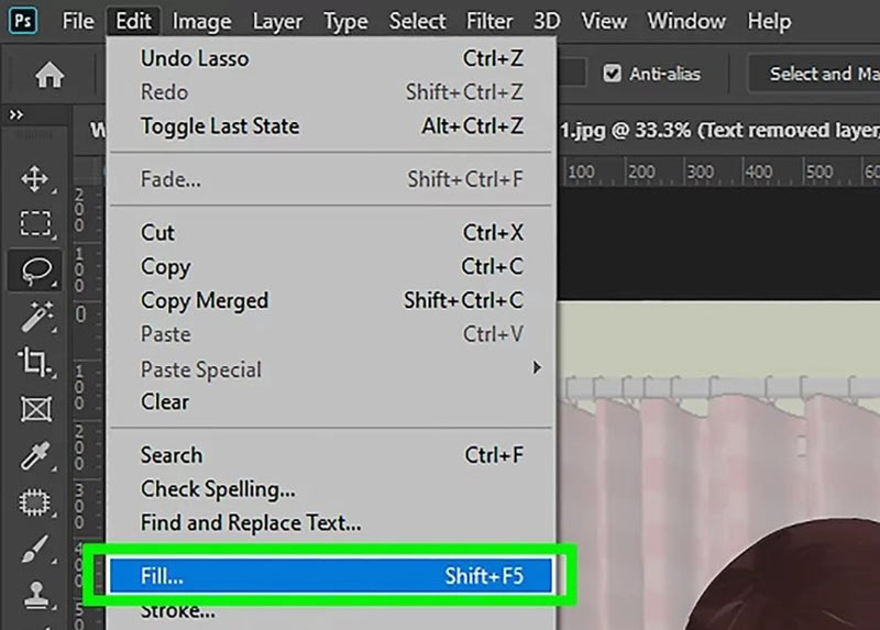 Edit Menu Fill