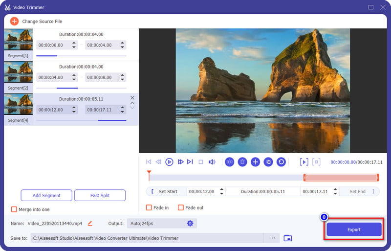 Export Trimmed Video