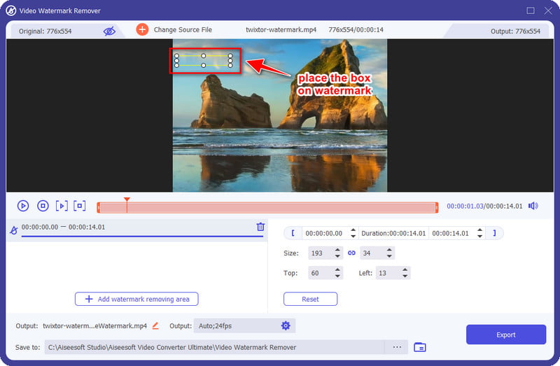 Place Box to Watermark