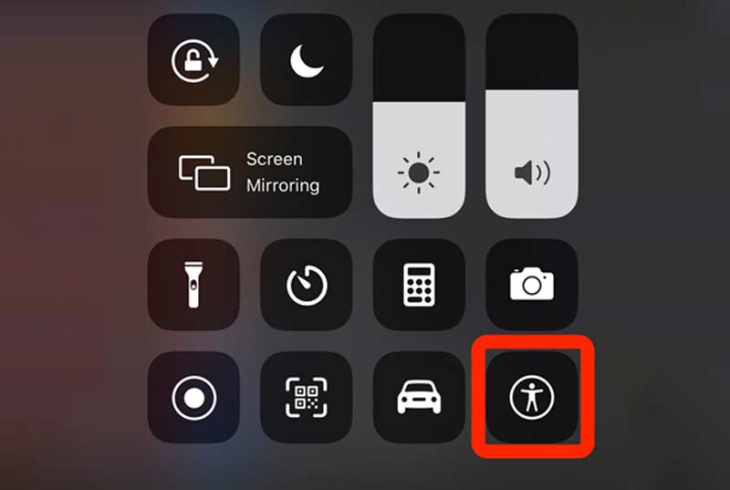 Turn off VoiceOver through control center