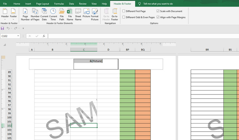 Excel Poista vesileima